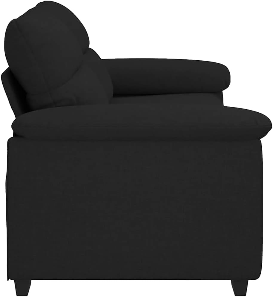vidaXL Canapé à 2 Places Noir 140 cm Tissu
