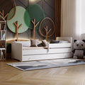 KOBI Lit Enfant Max Blanc | 160x80 | avec tiroir, Balustrade et Matelas | pour Filles et garçons | pour Chambre d'enfant |
