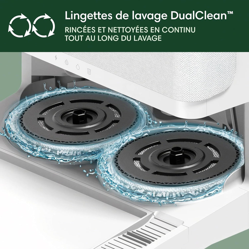 iRobot Roomba Plus 405 Combo Robot + AutoWash - Base Multifonction - Lavage et séchage des lingettes - LiDAR Clearview - 75 Jours d'autovidage - Double Lavage avec SmartScrub - Blanc