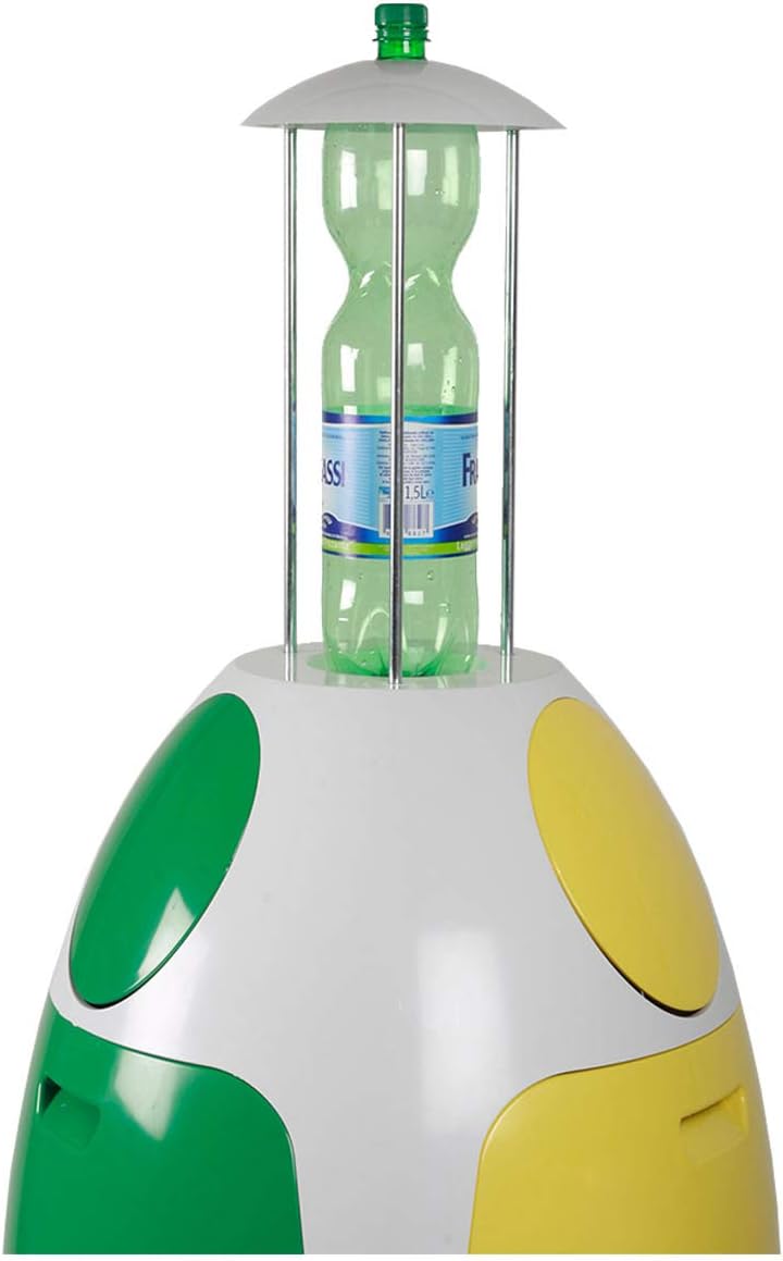 SoldiDesign Ovetto Poubelle de Recyclage 54L (3 x 18L), Système de tri sélectif, tri des déchets, 3 Compartiments, Poubelle Cuisine Blanc Amical Taille Unique