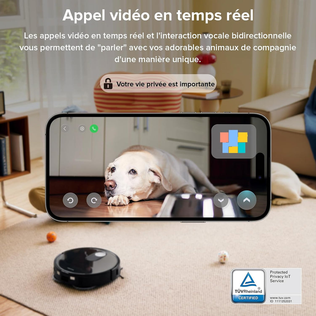roborock Qrevo Slim Aspirateur Robot Laveur, 11000Pa, 8,2cm Ultra-Mince, Station 8 en 1, StarSight Navigation & Évitement d'obstacles, FlexiArm Serpillière & Brosse Latérale, Contrôle APP/Vocale