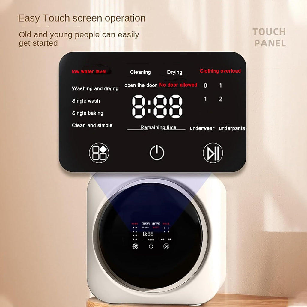 Mini Machine à Laver et séchage de 3,5 L, sèche-Linge entièrement Automatique de 170 W, avec Baril intérieur en Acier Inoxydable, à Faible Bruit, pour Appartement, Maison, dortoir