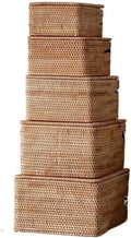 Ruiziliang Paniers, 1 boîte de Rangement tissée Manuelle en Vigne d'automne, Panier for vêtements, Jouets et Articles Divers(5pcs/Set)