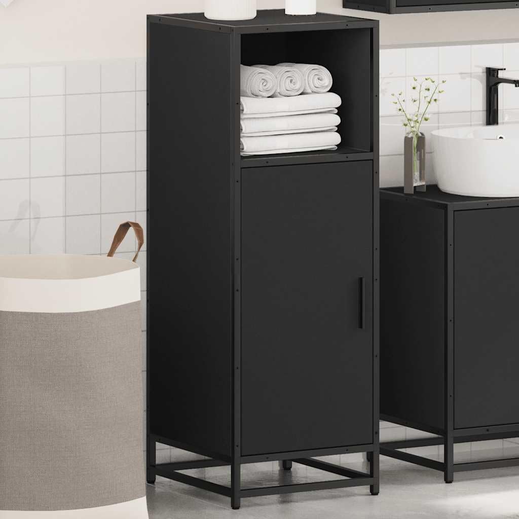 AJJHUUKI Ensemble de meubles de salle de bain - Meuble de salle de bain - Noir - 35 x 37,5 x 100 cm - Bois d'ingénierie