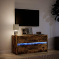Festnight Meuble TV LED Meuble TV 100 cm Banc TV Table TVTable Television Salon Meubles pour Audio/vidéo Meuble de Salon-Chêne fumé-100 cm