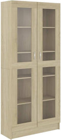 vidaXL Armoire Vitrine, Meuble de Rangement avec Compartiment, Étagère de Salon Salle de Séjour Chambre Intérieur, Chêne Sonoma Bois d'Ingénierie
