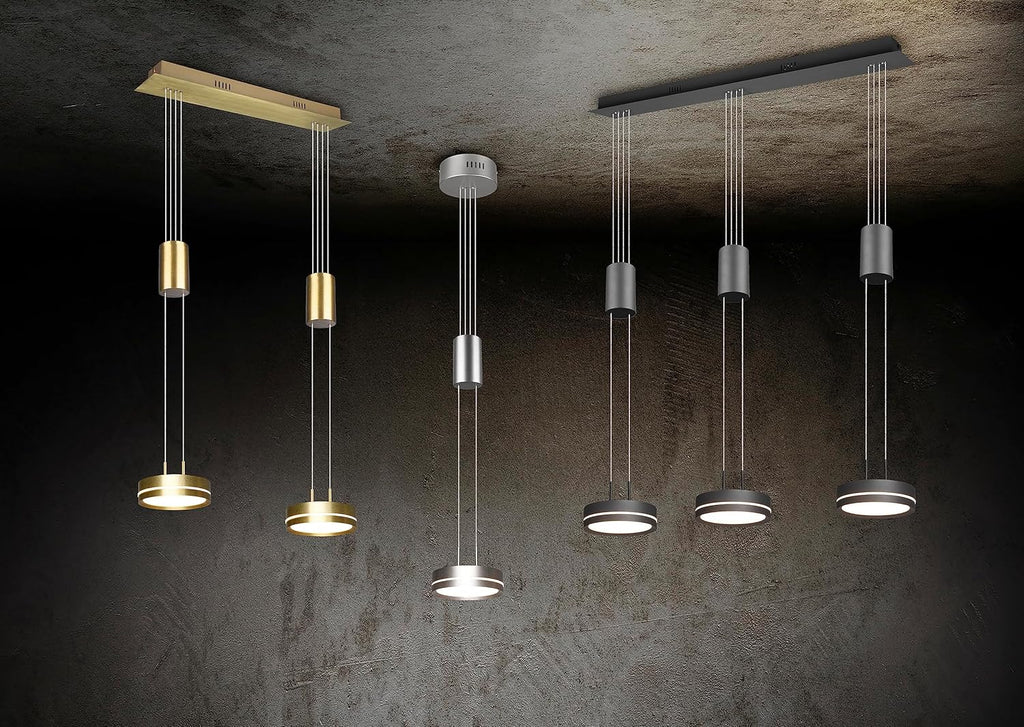 TRIO, Suspension, Franklin incl. 3 x LED,SMD,9,0 Watt,3000K,1050 Lm. Aluminium, Antracite, Corps: Aluminium, Antracite L:85,0cm, L:14,0cm, H:150,0cm