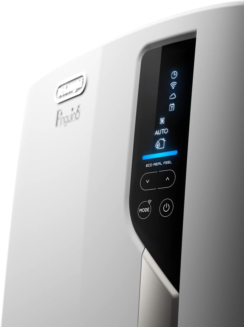 De'Longhi Pinguino PAC EL110 ERF Climatiseur mobile, fonction déshumidificateur, Classe énergétique A, Compatible Alexa et Google Assistant, Wifi