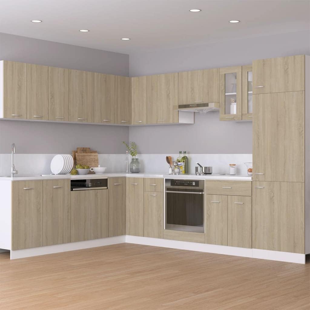 vidaXL Armoire de Réfrigérateur, Meuble de Cuisine avec Étagère, Armoire de Rangement Salle à Manger Intérieur, Chêne Sonoma Bois d'Ingénierie