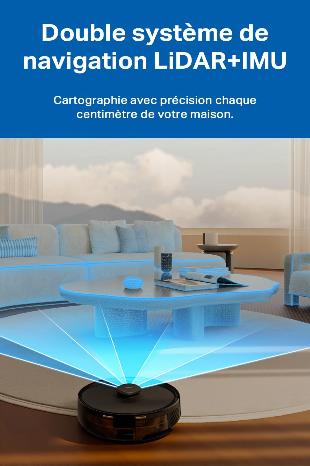 Tapo Aspirateur Robot Laveur 4 en 1 RV30Max Plus Vidage Automatique, Silencieux et Fin, Ultra puissante de 5300Pa, Navigation LiDAR, Auto-Charge Autonomie 150min, Tapis et Poils d'animaux