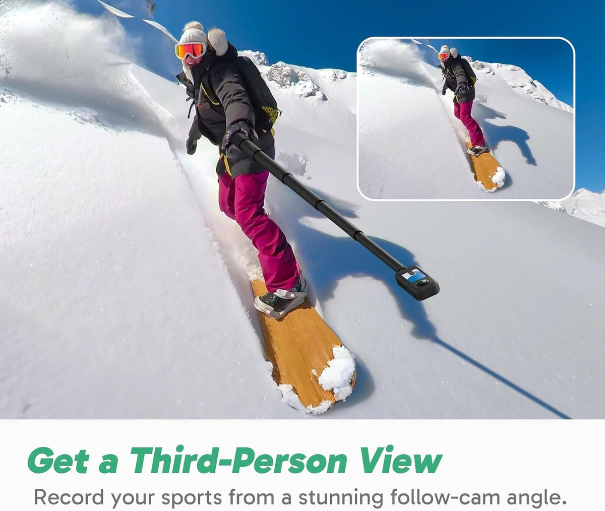 AKASO 360 Aventure Neige Combo - Action Camera Sport à 360° avec Carte Mémoire 128 Go, 5.7K 72MP Photo 360 Vidéo, Stabilisation SuperSmooth, Perche à Selfie Invisible, Horizon 360° Lock, Suivi par IA