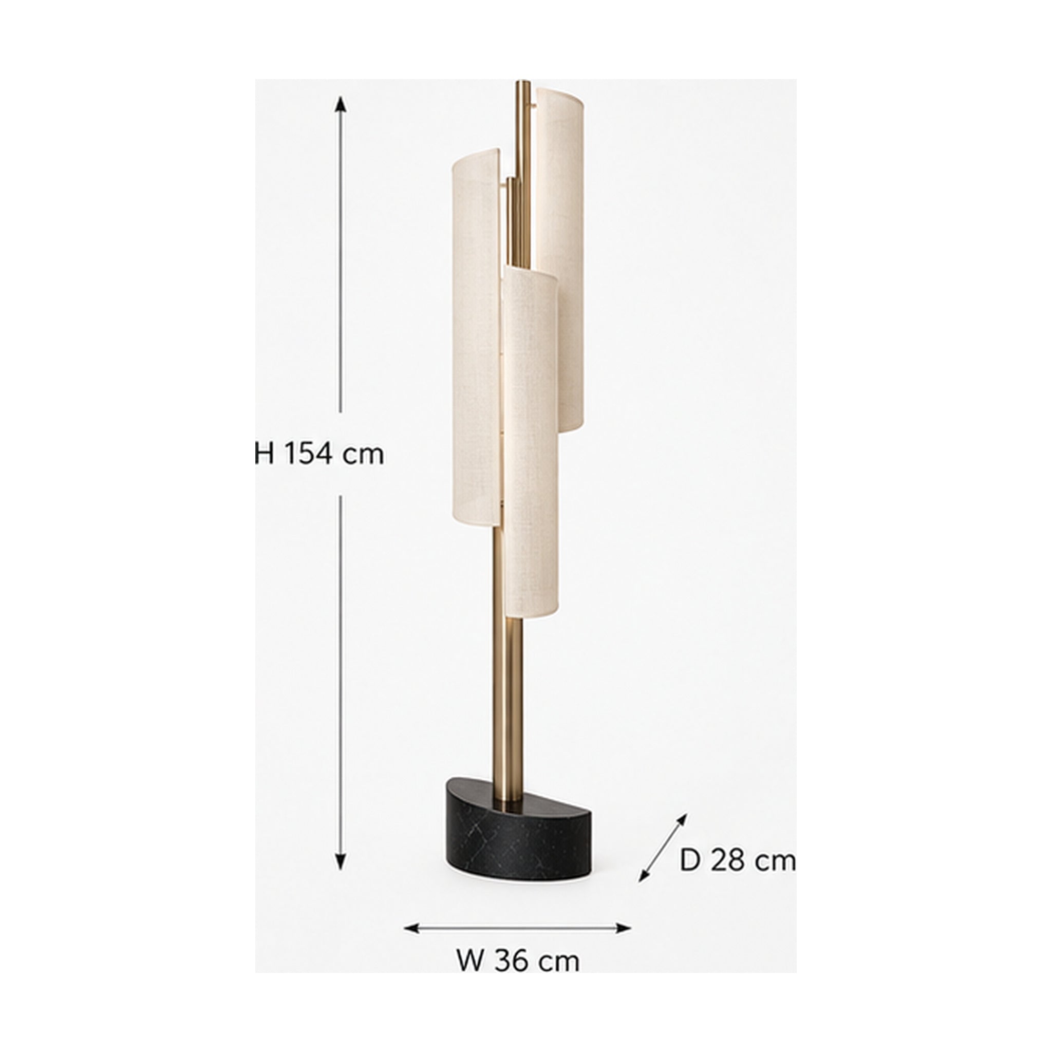 Lampadaire Totem Voilé – Lin Ivoire et Colonne Lumineuse Champagne