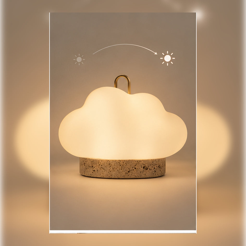 Lampe Nomade Nuage – Éclairage Rechargeable en Résine Ivoire