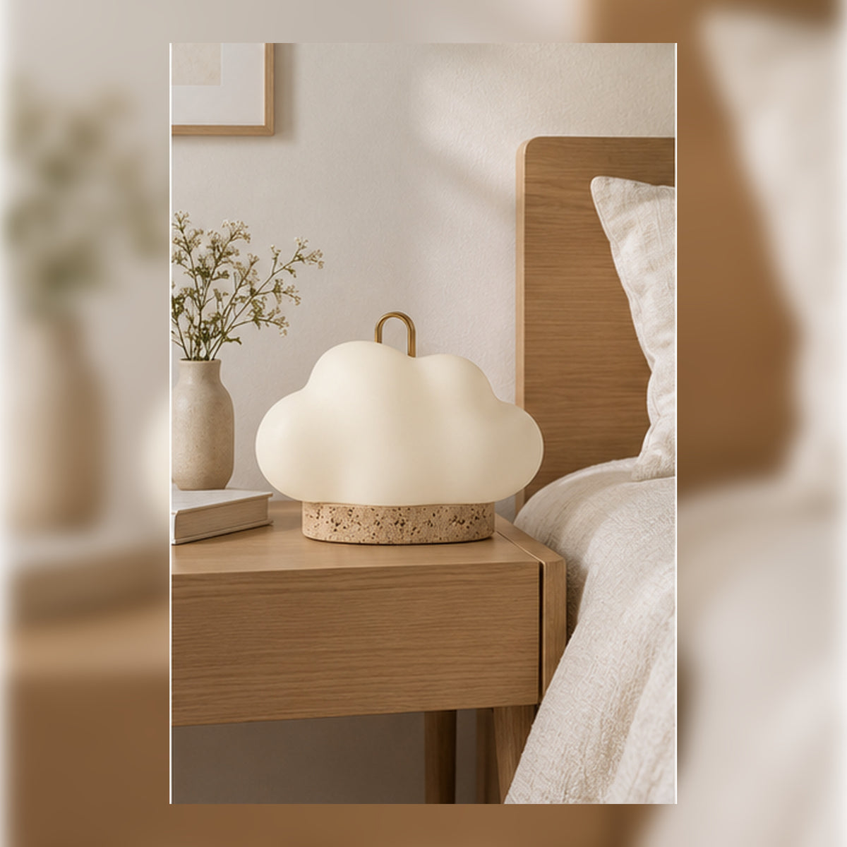 Lampe Nomade Nuage – Éclairage Rechargeable en Résine Ivoire