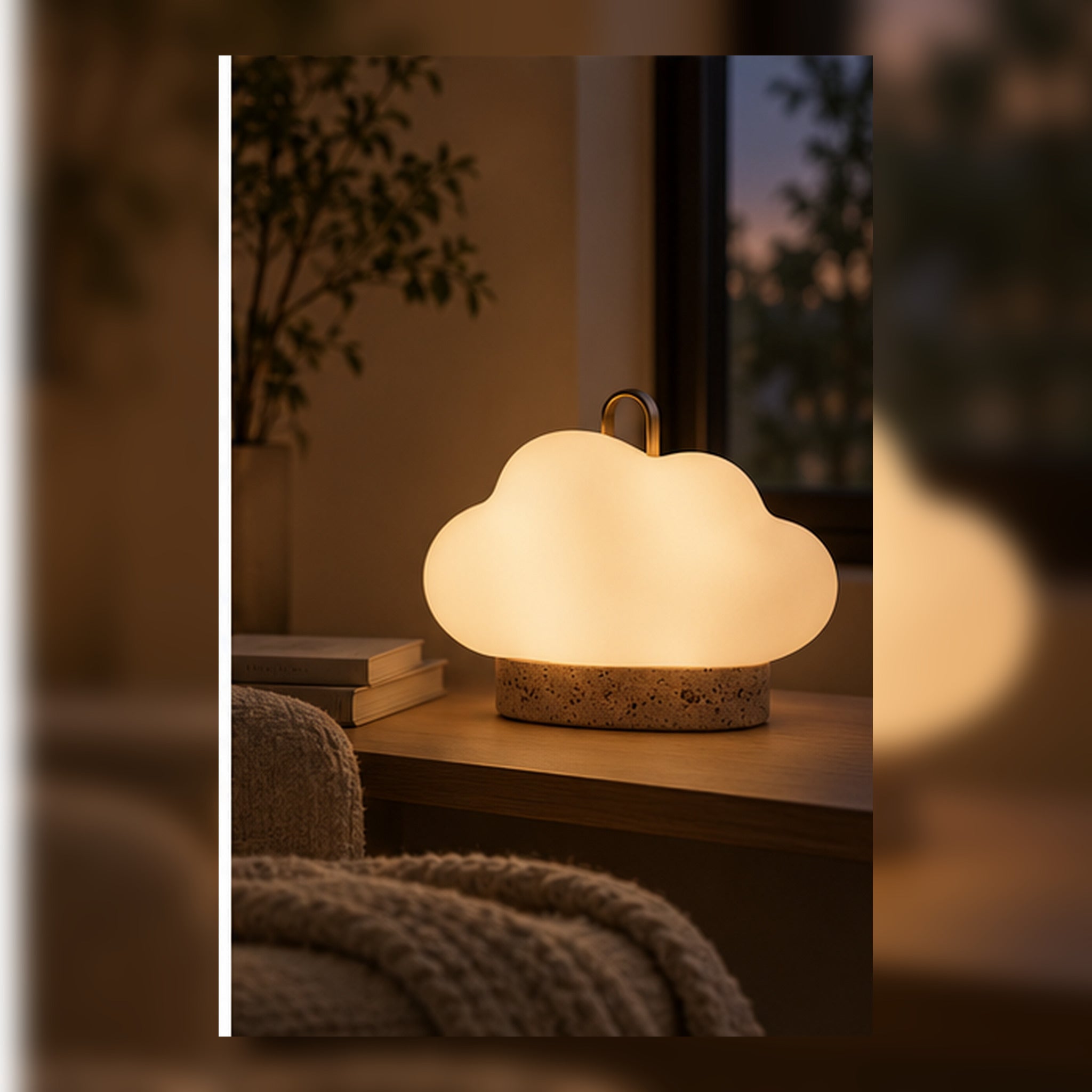 Lampe Nomade Nuage – Éclairage Rechargeable en Résine Ivoire