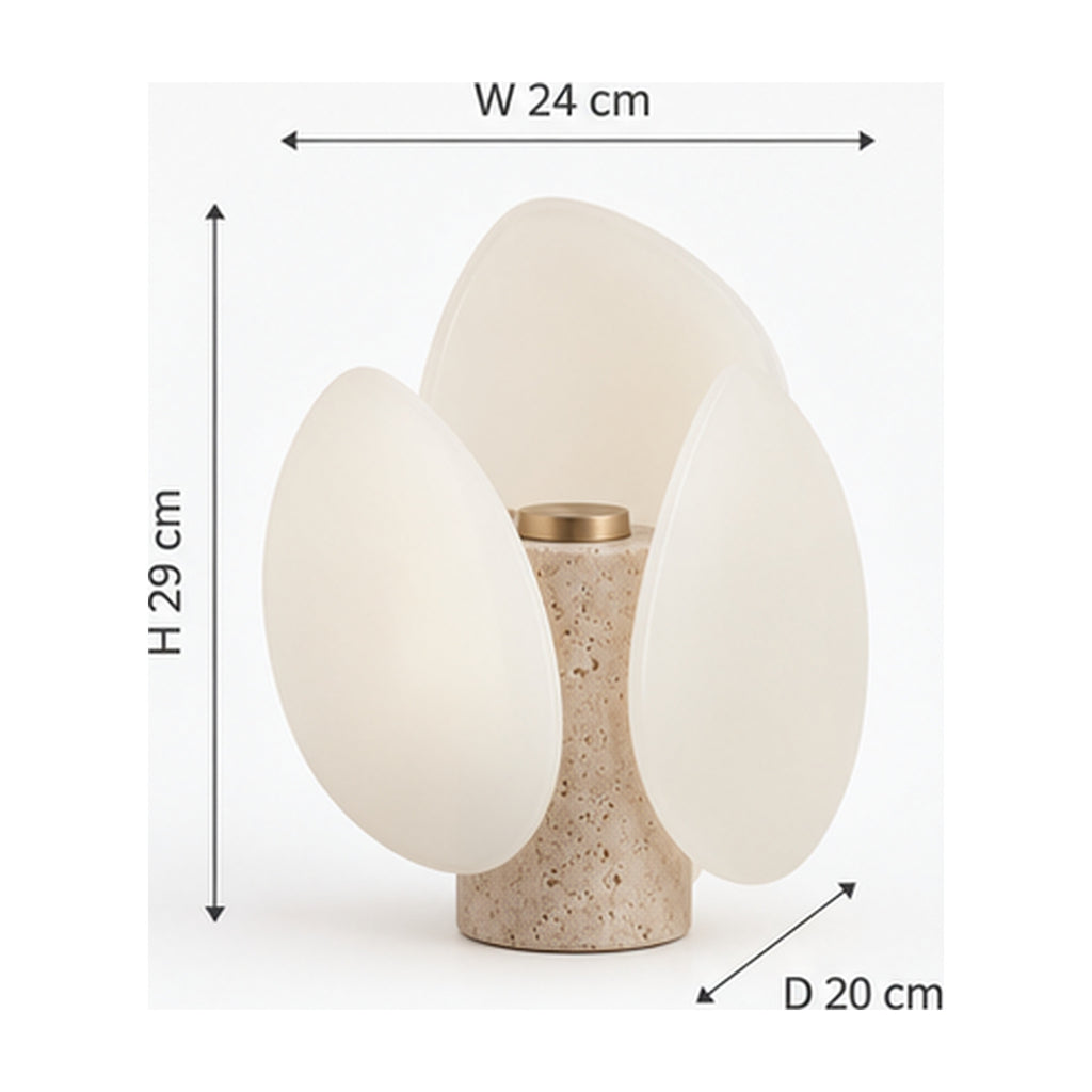Lampe de Chevet Pétale – Verre Opalin et Commande Tactile