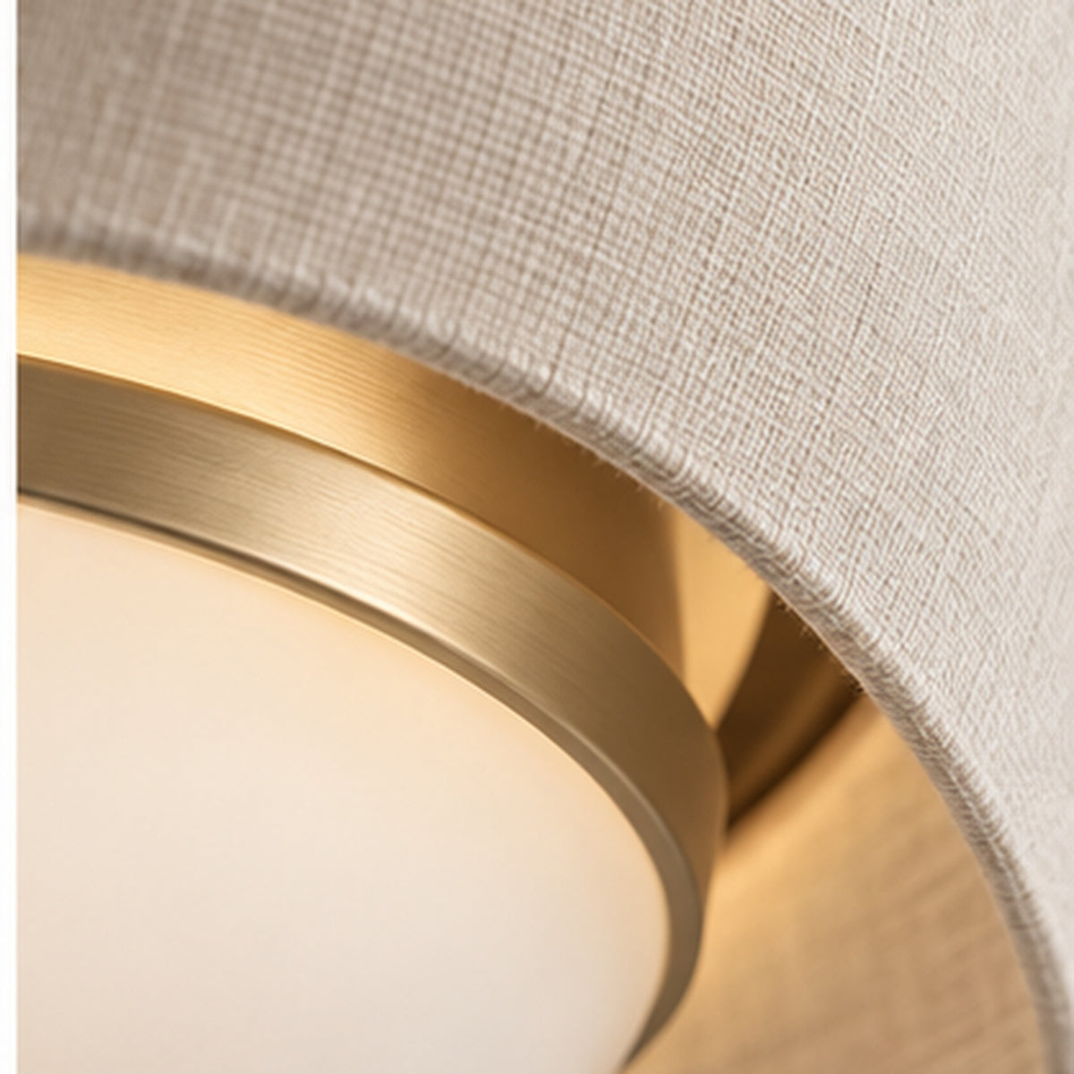 Plafonnier Aube Textile – Lin Ivoire et Halo Indirect