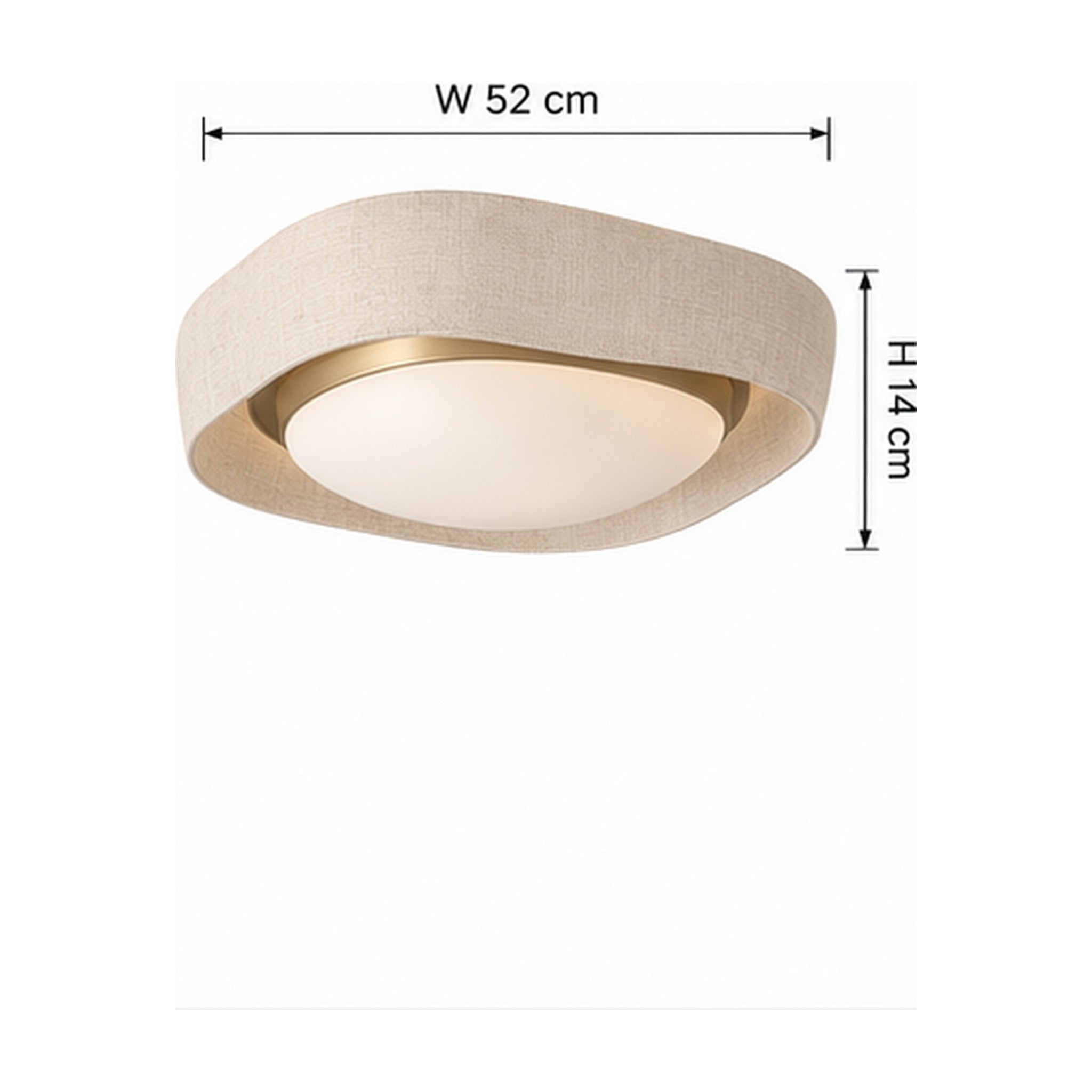 Plafonnier Aube Textile – Lin Ivoire et Halo Indirect