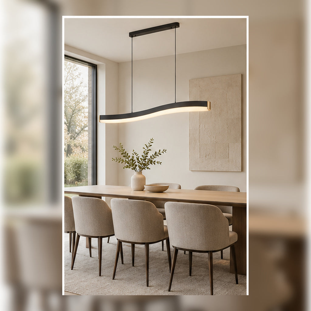 Rampe Lumineuse Sillage – Suspension Linéaire Ondulée 132 cm