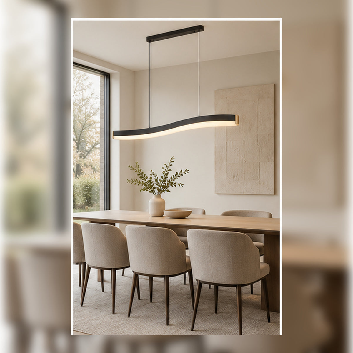 Rampe Lumineuse Sillage – Suspension Linéaire Ondulée 132 cm