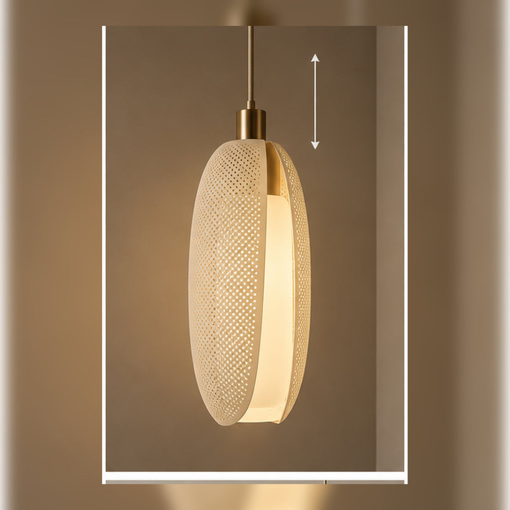 Suspension de Chevet Cocon Linéaire – Double Diffuseur Ivoire