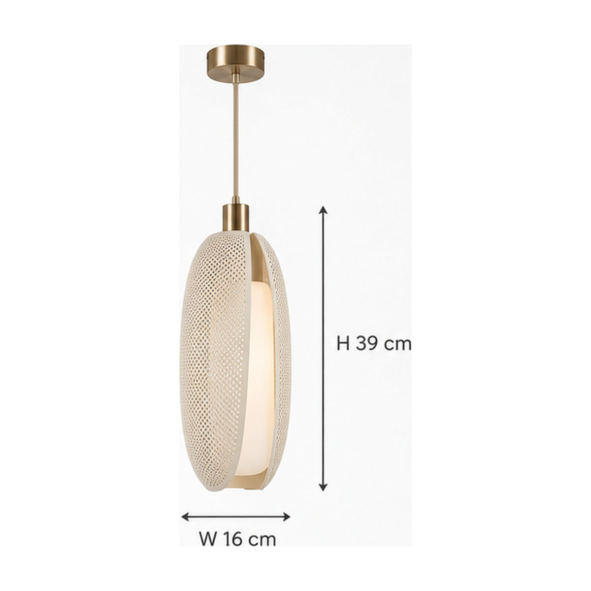 Suspension de Chevet Cocon Linéaire – Double Diffuseur Ivoire