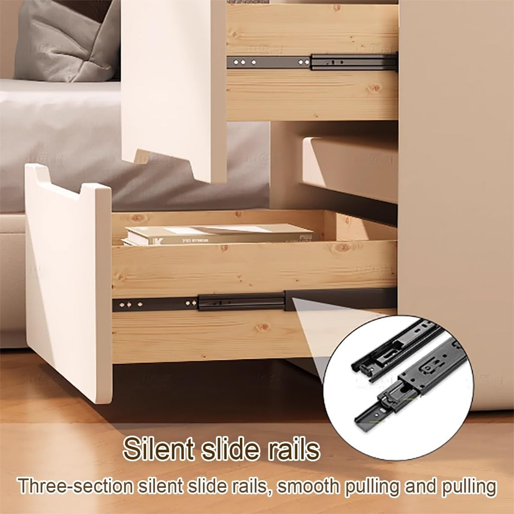 Table de Nuit en Bois, Table Chevet avec 2 tiroirs et Poignée Invisible, Meuble de Chambre à Coucher Maison Intérieur, Moderne, Chevet de Lit pour Chambre à Coucher et Salon(Light Gray,40cm)