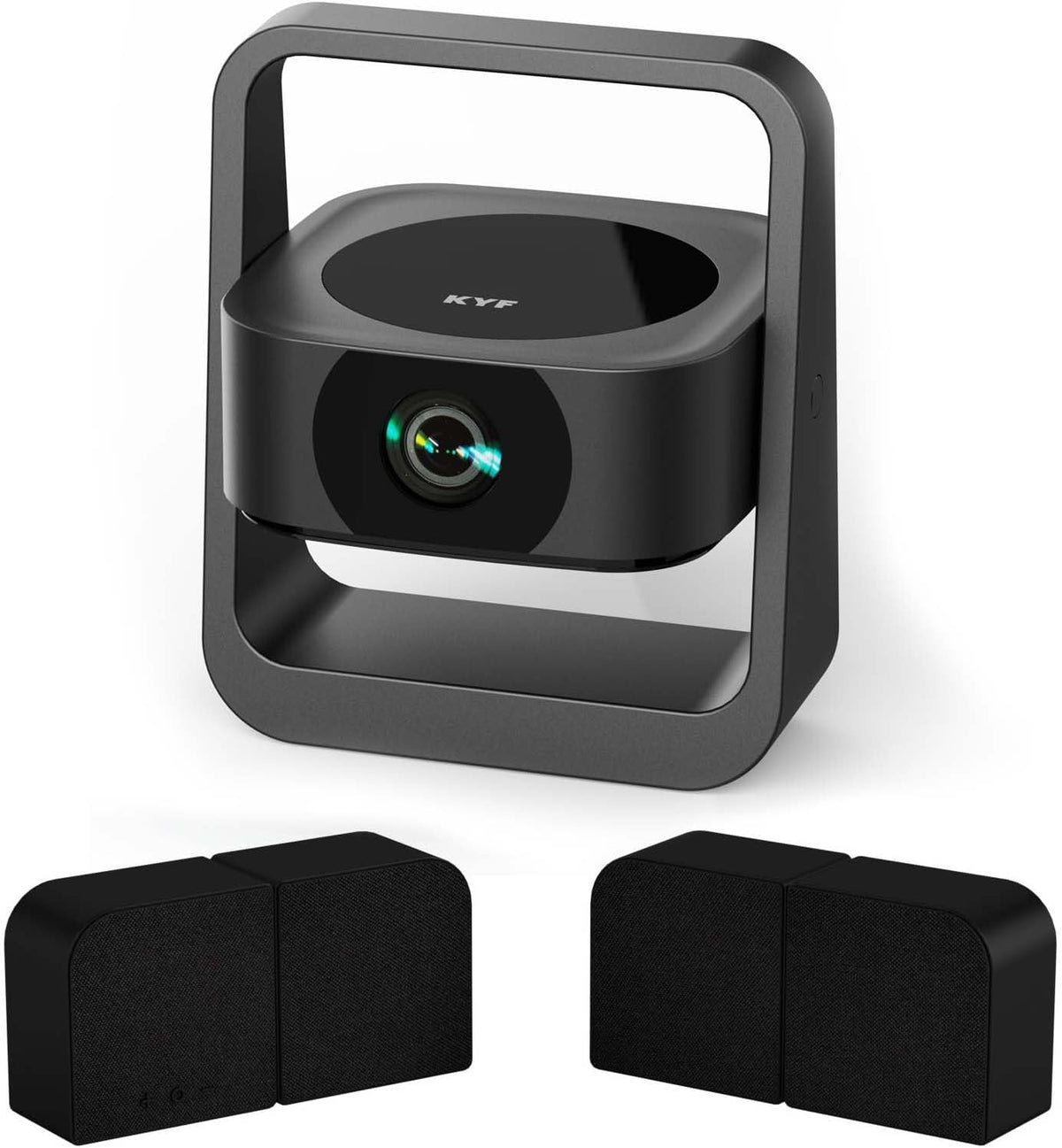 Vidéoprojecteur Android 13 FUltra HD 4K avec Écran jusqu'à 150 Pouces + Système Audio Modulaire Bluetooth 20W, 4 Enceintes Magnétiques, Noir
