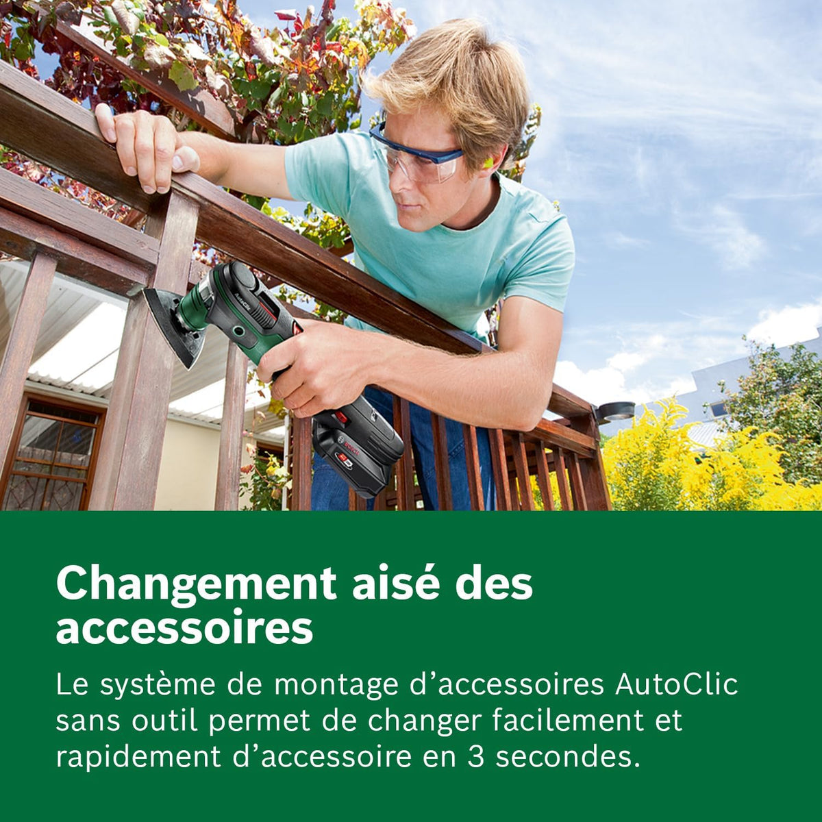 Bosch outil multifonctions sans fil AdvancedMulti 18 (Batterie, chargeur, plateau de ponçage triangulaire, feuilles abrasives, 2 lames de scie, poignée supplémentaire, coffret, système 18V, 2,5 Ah)