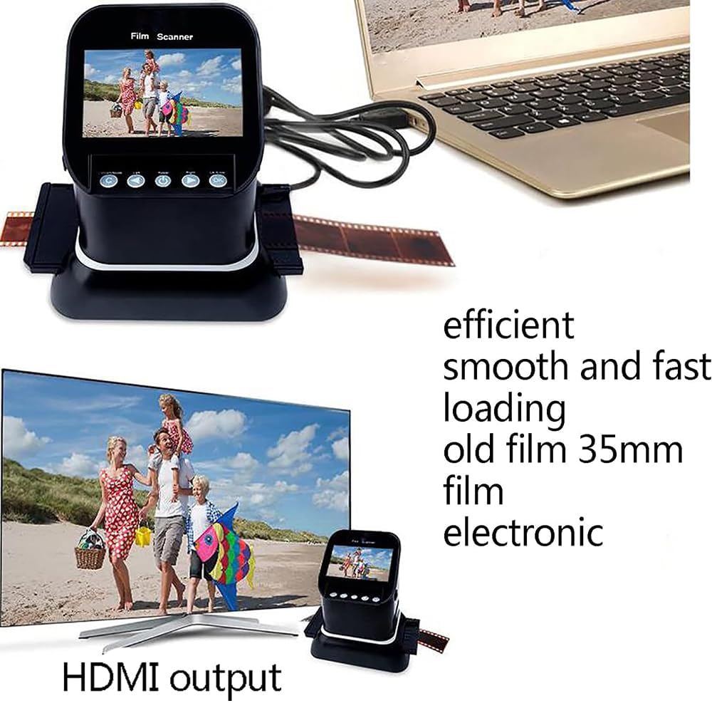 XCSCUK Scanners de Films Portables, scanners de négatifs et de Diapositives, Scanner de Films Haute résolution 120, convertisseur de Film 4,3 Pouces