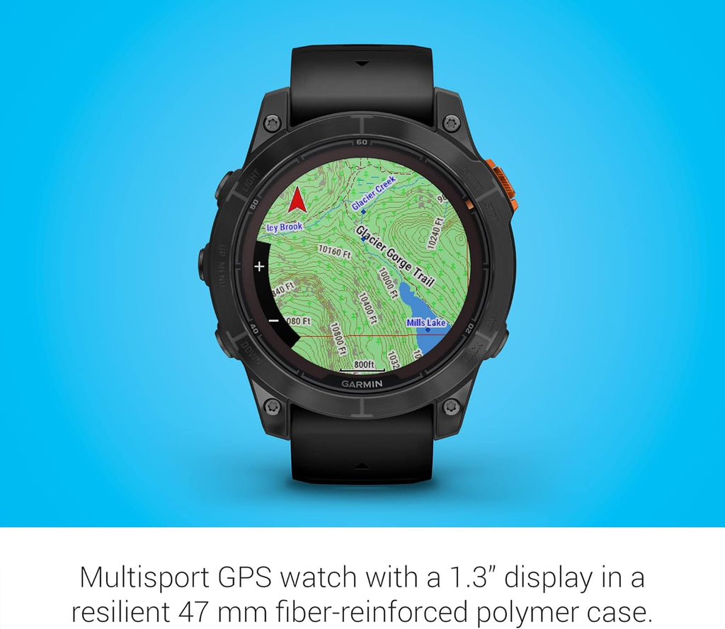 fēnix 7 Pro, Solar - Montre GPS Multisports connectée – Gray avec Bracelet Noir – Boîtier 47 mm (Reconditionné)