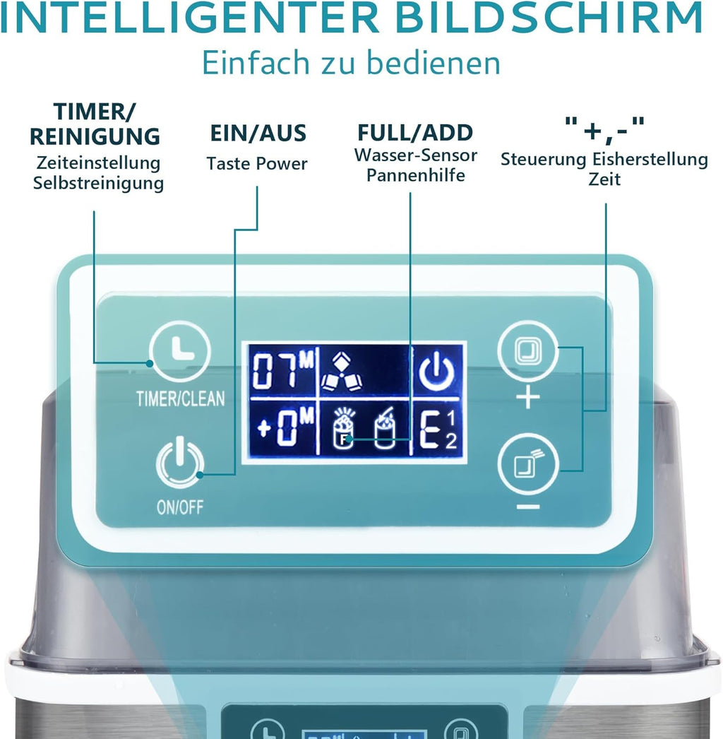 EUHOMY Machine à glaçons en acier inoxydable
