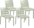Outsunny Lot de 4 chaises de Jardin chaises de Bistro empilables avec Assise et Dossier à Lattes dim. 42L x 54l x 78H cm Vert