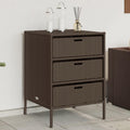 Homgoday Armoire de rangement de jardin marron 55 x 59 x 80 cm en polyrotin Boîtes de rangement d'extérieur