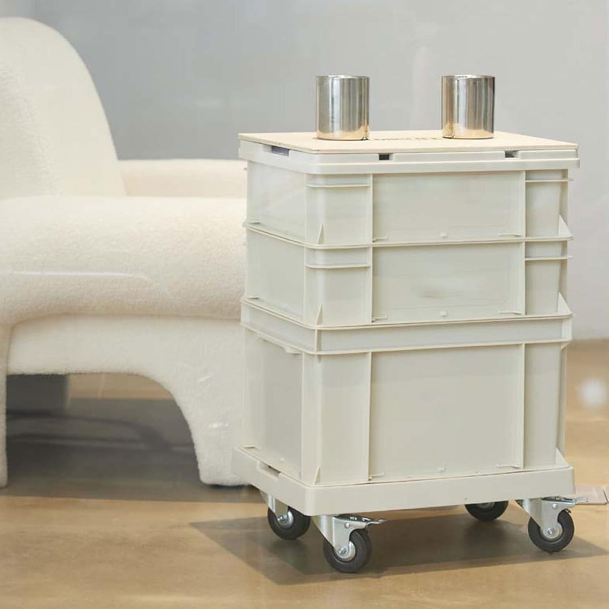 Generico Boîte De Rangement Avec Roues,Conteneurs Empilables De Grande Capacité | Paniers Organisateurs avec Couvercles et Roues,pour Maison Bureau Extérieur Camping Garage Grenier Emballage