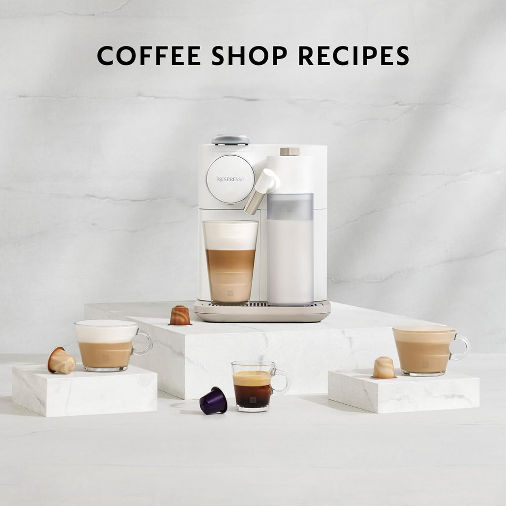 Nespresso De'Longhi Machine à café Gran Lattissima EN640.W avec système de lait automatique, pression 19 bar, 1400 W, Blanc