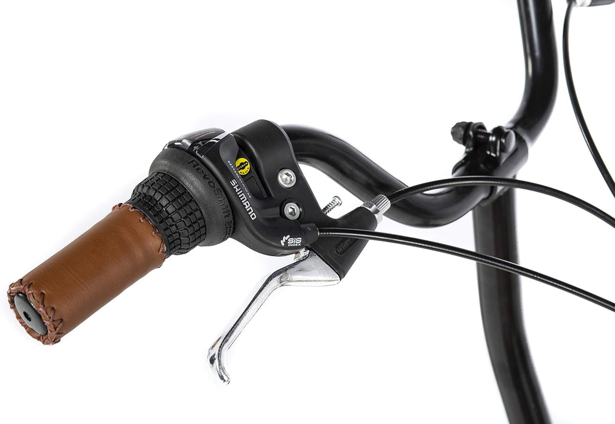 Moma Bikes, Vélo de Ville Pliant, Top Class 24" Noir, Aluminium, 6V, Selle Comfort
