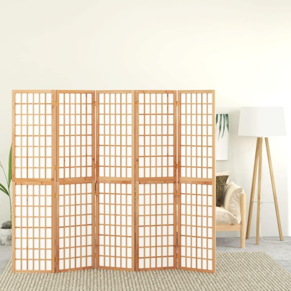 Ecran d'Intimité Paravent Séparateur de Pièces Cloison de Séparation pour Chambre à Coucher Maison Intérieur, 5 Panneaux 200x170 cm