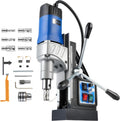 ZELCAN Perceuse Magnétique avec 6 Forets Perceuse à Colonne Électrique Portable 1550W 13000N 580 tr/min Max. Diamètre d'Alésage 50mm Max. Profondeur d'Alésage 50mm