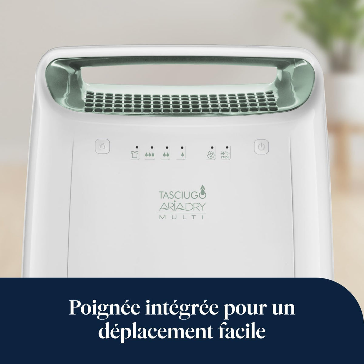 De’Longhi Tasciugo AriaDry - Déshumidificateur Portable pour la Maison, Filtration à 3 Actions, Élimination de l'Humidité 12L/24h, Séchage, Anti-Moisissure, Silencieux, Blanc (DEX212SF)