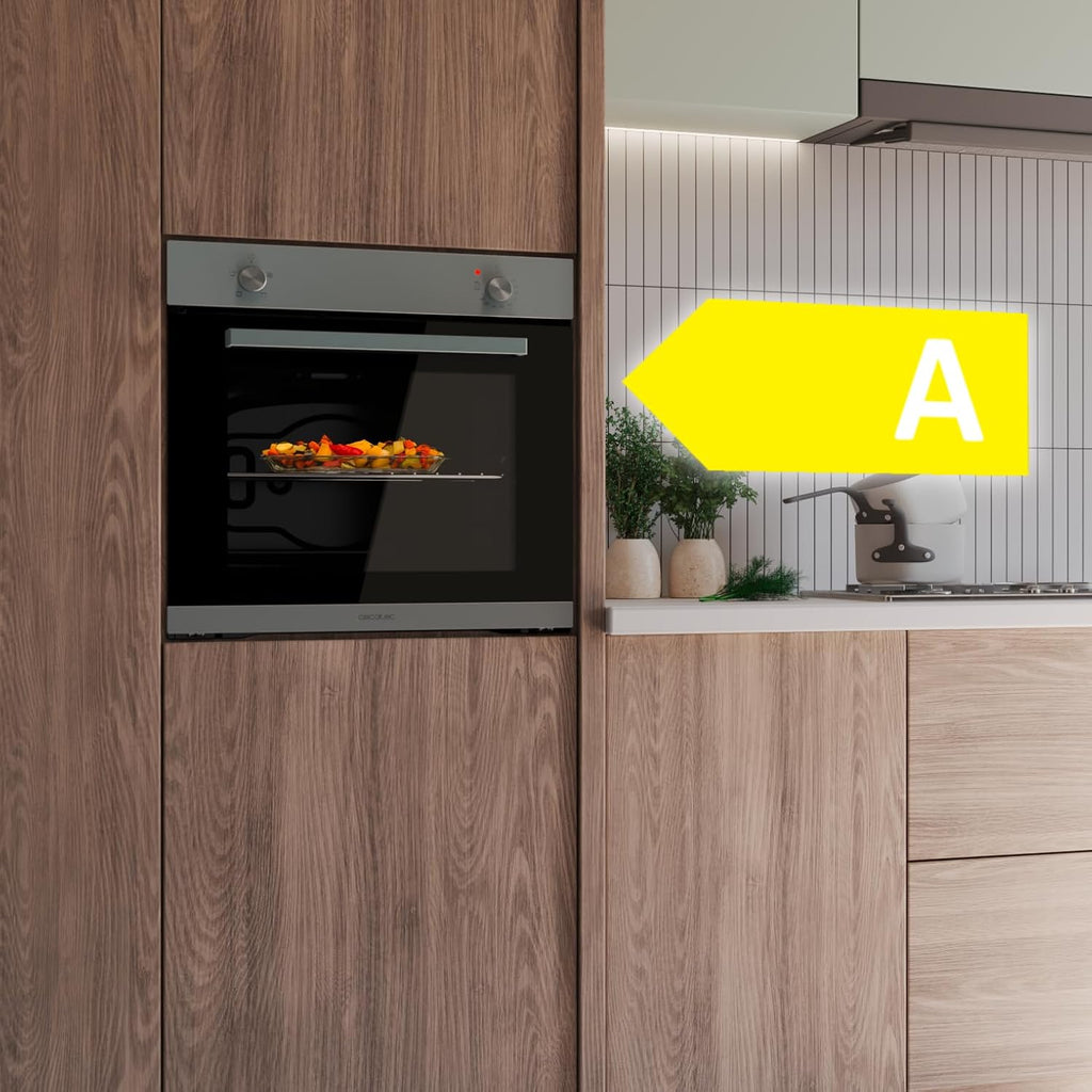 Cecotec Four Encastrable Bolero Hexa C126000 Line+ A. 2800 W, Capacité de 77 Litres, 4 Fonctions, Faible Consommation, Nettoyage à la Vapeur, Cuisson à la Vapeur, Triple Vitrage de Porte