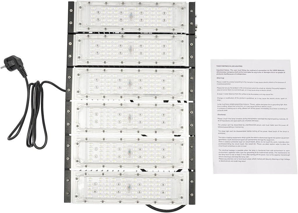 Apriltop 300W Éclairage de Sécurité Extérieur, Projecteurs à Led, pour Une Utilisation en Intérieur et en Extérieur, pour Le Montage au Plafond, au Mur ou au Sol, 31.2 x 47.5 x 7cm