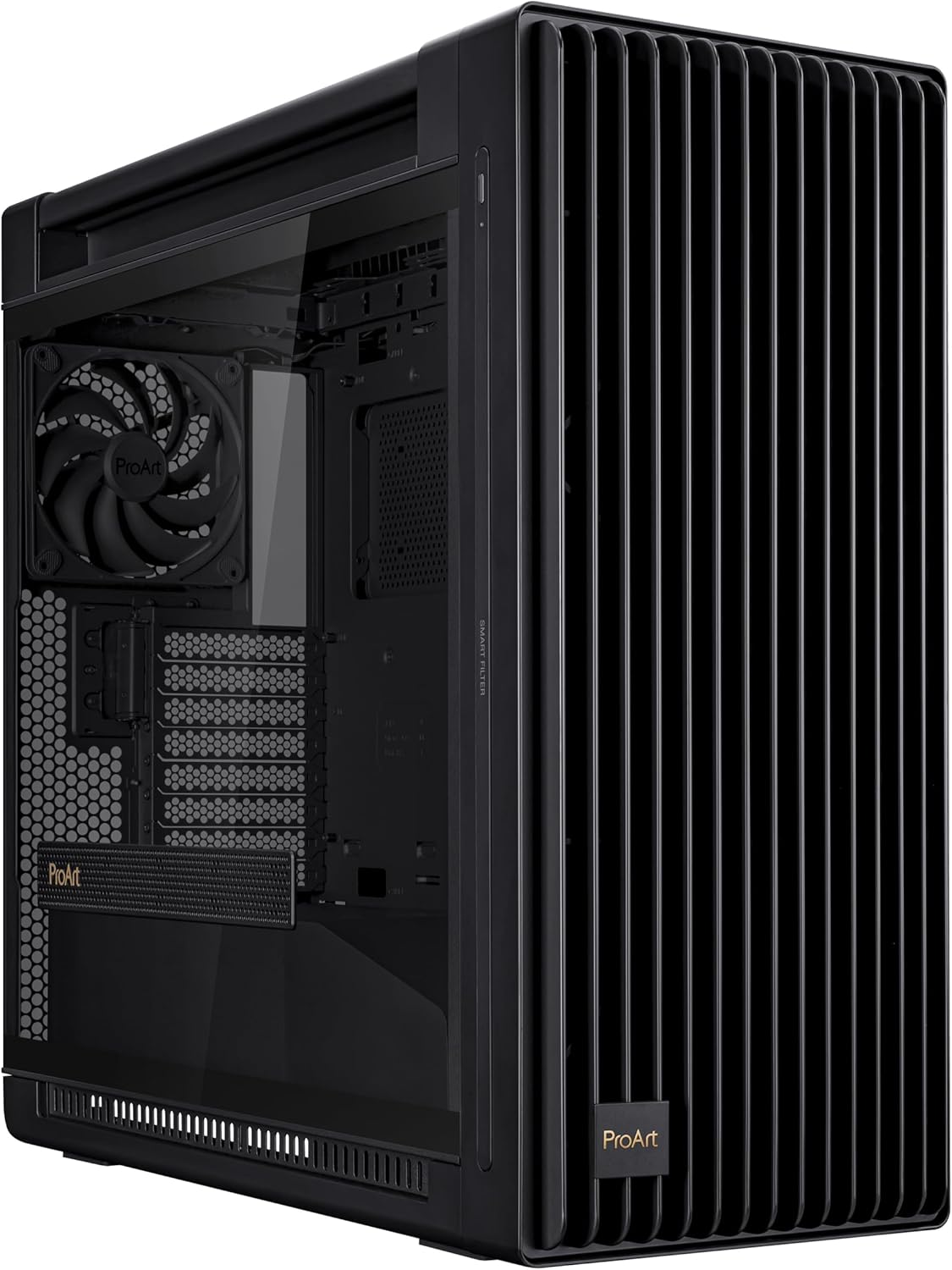 Boitier ProArt PA602 E-ATX, Support de radiateur 420 mm, Ventilateur de 140 mm et Deux Ventilateurs de 200 mm préinstallés, indicateur de poussière IR sur Le Panneau Avant
