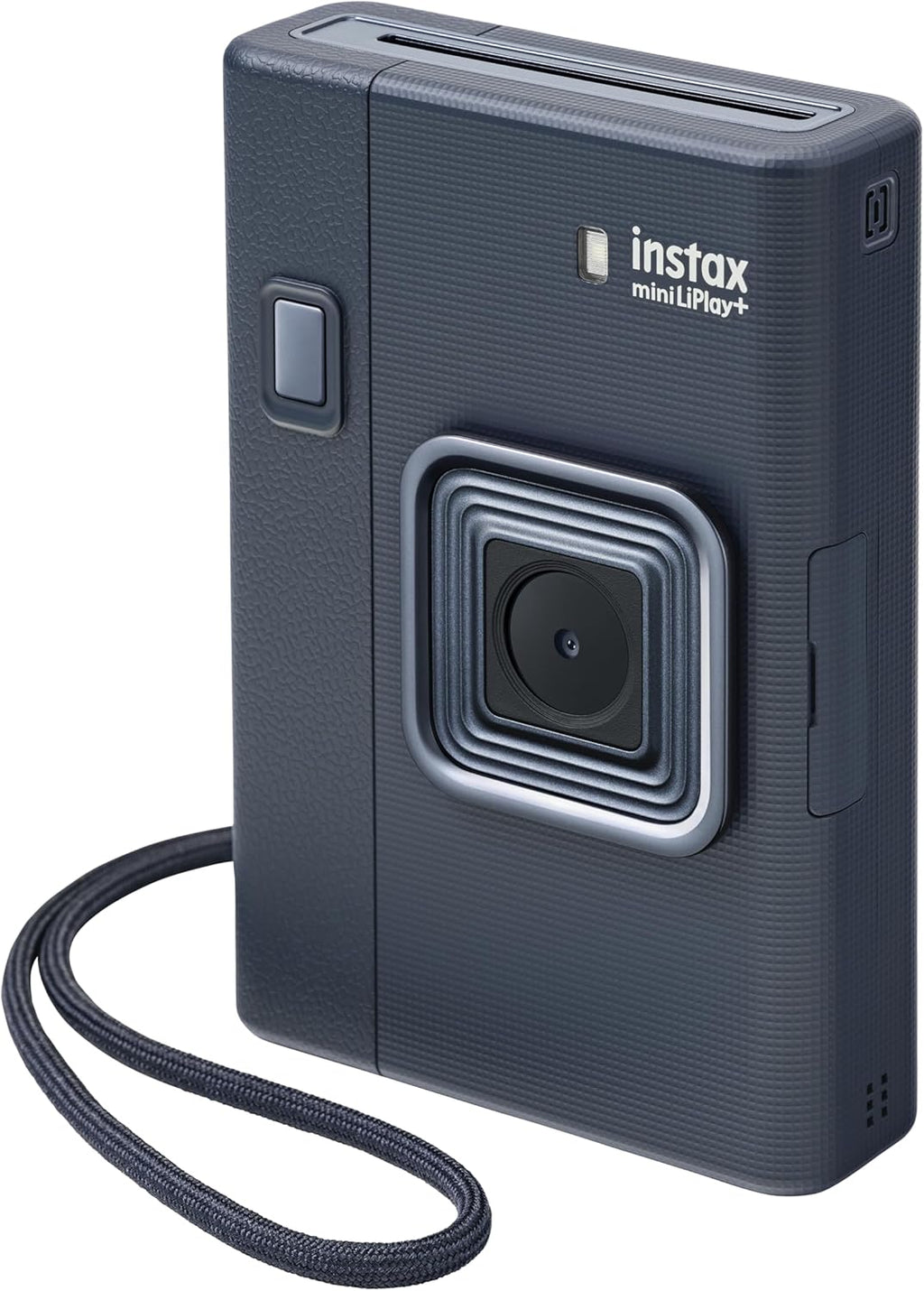 INSTAX Mini LiPlay+ Bleu Nuit Appareil Photo numérique instantané Hybride et imprimante Photo, écran LCD 6 x 4 cm, Fonction d'enregistrement Audio, objectifs Principal et Grand Angle pour Selfies