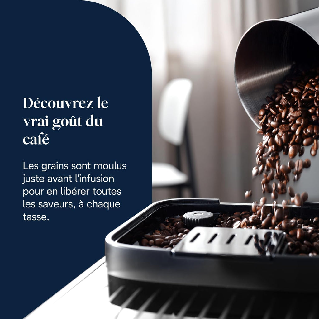 De'Longhi Magnifica Evo, Machine à Café et Cappucino avec Broyeur à Grains, ECAM292.33.SB, Argent