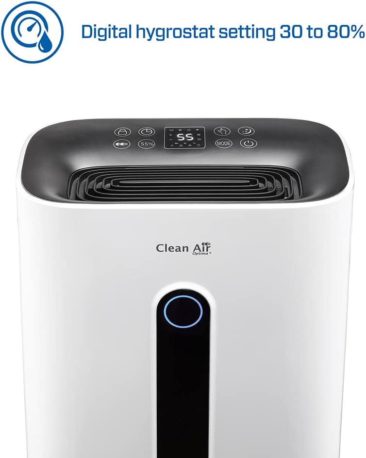 Clean Air Optima CA-705 Smart - 2en1: Déshumificateur & purificateur d’air - Idéal pour 50m² / 125m³ - Performance jusqu’à 16 litres/jour