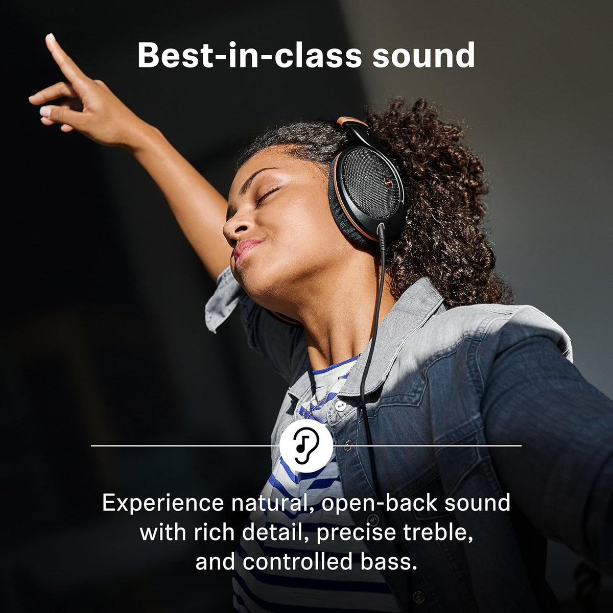 Sennheiser HD 505 - Casque Gaming Filaire Over Ear avec Son Transparent et Basses Contrôlées, Confort Amélioré, Studio pour Musique, Travail, Casque PS4, Audiophiles, Étudiants, Voyage, Édition Cuivre