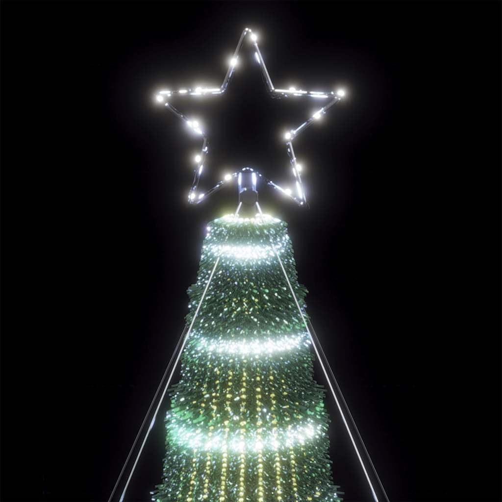 Festnight Arbre de Noël Cône Lumineuse avec Etoile Christmas Cone Tree Lights Sapin de Noël Guirlande Lumineux Intérieur Extérieur Décoration de Noël-Blanc froid-403 cm