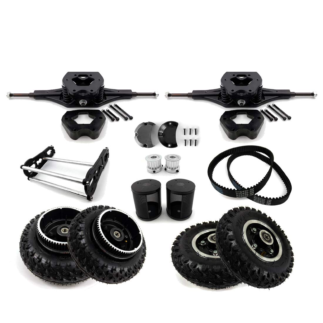 Composants pour skateboard de montagne sans moteur tout-terrain, support de moteur d'entraînement par courroie avec housse de protection (kit 1)