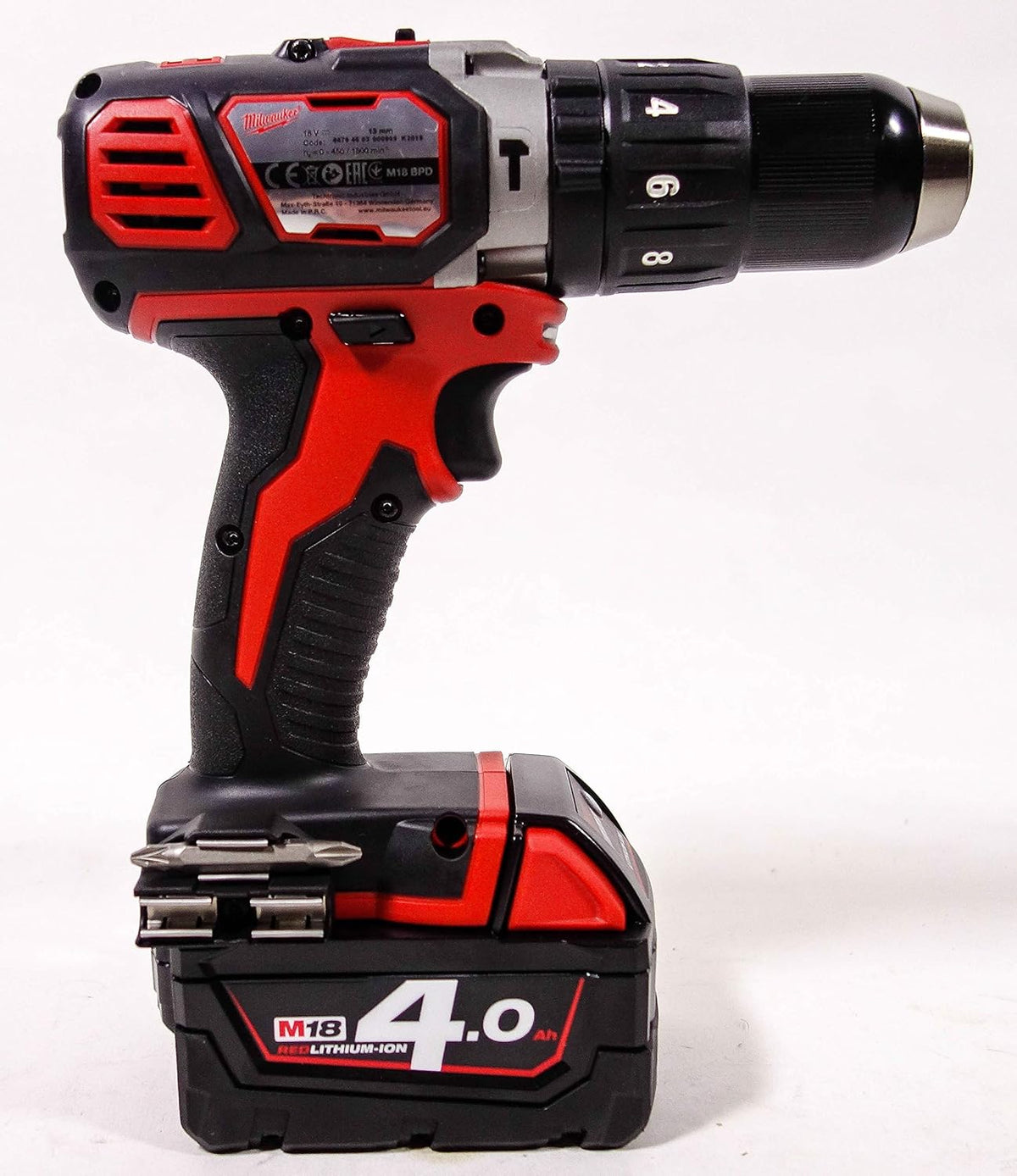 Milwaukee - Perceuse à percussion compacte 18 V Li-Ion 4.0 Ah 60 Nm 2 vitesses avec coffret - M18 BPD-402C